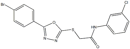 2-{[5-(4-bromophenyl)-1,3,4-oxadiazol-2-yl]sulfanyl}-N-(3-chlorophenyl)acetamide 구조식 이미지