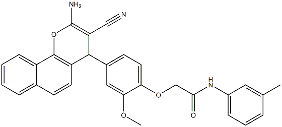 2-[4-(2-amino-3-cyano-4H-benzo[h]chromen-4-yl)-2-methoxyphenoxy]-N-(3-methylphenyl)acetamide Structure