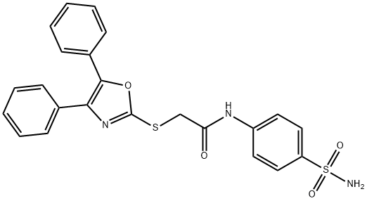 N-[4-(aminosulfonyl)phenyl]-2-[(4,5-diphenyl-1,3-oxazol-2-yl)sulfanyl]acetamide Structure