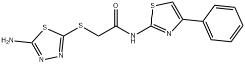 2-[(5-amino-1,3,4-thiadiazol-2-yl)thio]-N-(4-phenyl-1,3-thiazol-2-yl)acetamide 구조식 이미지