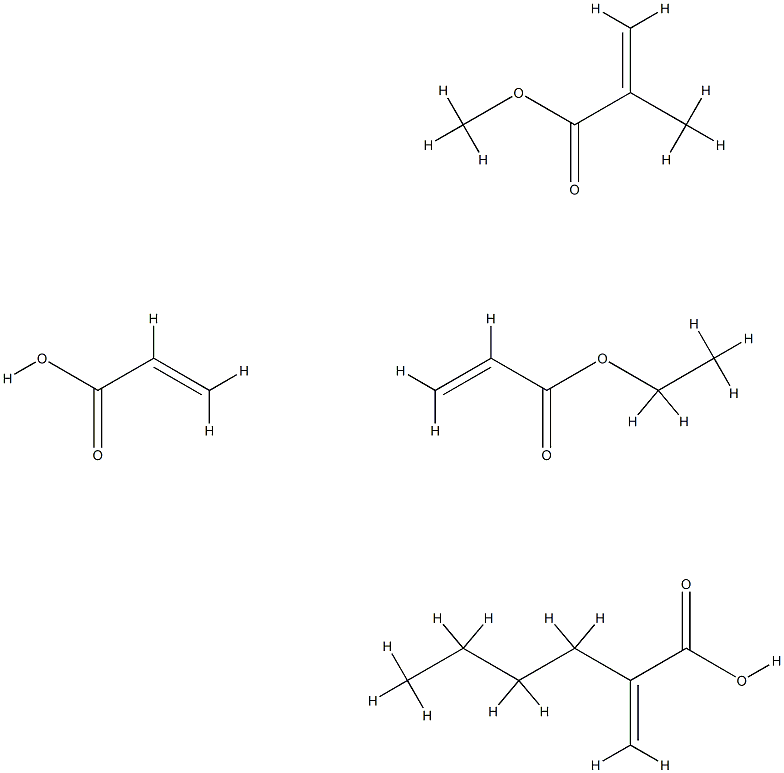 2-Propenoic acid, 2-methyl-, methyl ester, polymer with butyl 2-propenoate, ethyl 2-propenoate and 2-propenoic acid Structure