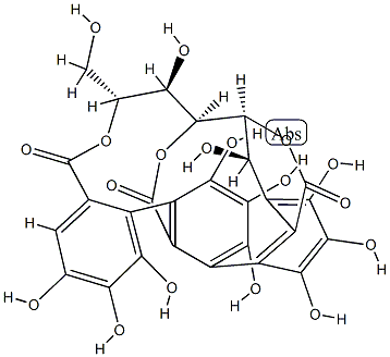 17-De[(2'-carboxy-4,4',5,5',6,6'-hexahydroxy-1,1'-biphenyl-2-yl)carbonyl]neovescalagin Structure