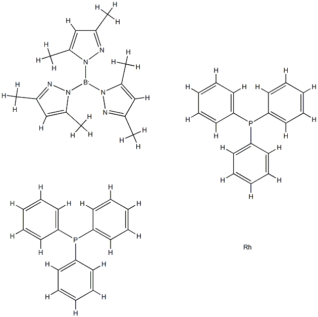 [Tris(3,5-Dimethyl-1H-Pyrazolato)Hydroborato]Bis(Triphenylphosphine)Rhodium(I) Toluene Adduct Structure