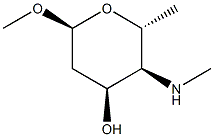 알파-D-리보-헥소피라노시드,메틸2,4,6-트리데옥시-4-(메틸아미노)-(9Cl) 구조식 이미지