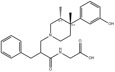 Glycine, N-[2-[[(3R,4R)-4-(3-hydroxyphenyl)-3,4-diMethyl-1-piperidinyl]Methyl]-1-oxo-3-phenylpropyl]-, rel- (9CI) 구조식 이미지