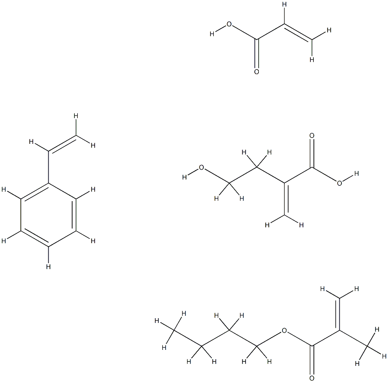 2-프로펜산,2-메틸-,부틸에스테르,에테닐벤젠중합체,2-히드록시에틸-2-프로페노에이트및2-프로펜산 구조식 이미지