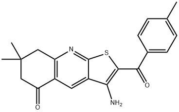 3-amino-7,7-dimethyl-2-(4-methylbenzoyl)-7,8-dihydrothieno[2,3-b]quinolin-5(6H)-one 구조식 이미지