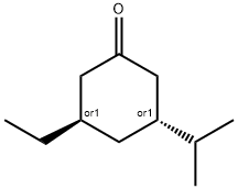 Cyclohexanone, 3-ethyl-5-(1-methylethyl)-, (3R,5R)-rel- (9CI) Structure