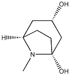 8-Azabicyclo[3.2.1]octane-1,3-diol, 8-methyl-, (1R,3S,5R)-rel- (9CI) 구조식 이미지