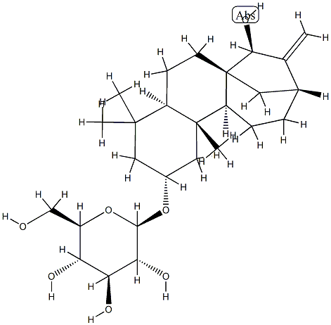 (15S)-2β-(β-D-Glucopyranosyloxy)-15-hydroxykaur-16-ene Structure