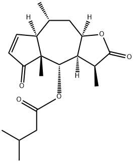 (3aR)-4,4a,7aα,8,9,9aα-Hexahydro-4α-(isovaleryloxy)-3β,4aβ,8α-trimethylazuleno[6,5-b]furan-2,5(3H,3aαH)-dione Structure