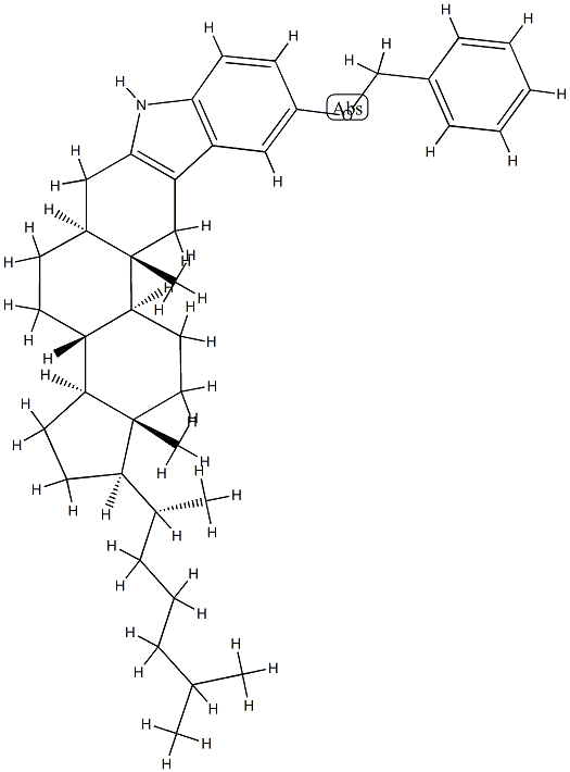 5'-Phenylmethoxy-1'H-5α-cholest-2-eno[3,2-b]indole 구조식 이미지