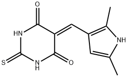 5-[(2,5-dimethyl-1H-pyrrol-3-yl)methylene]-2-thioxodihydro-4,6(1H,5H)-pyrimidinedione 구조식 이미지