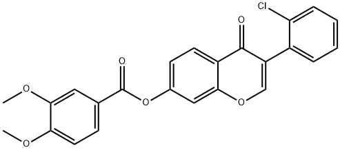 3-(2-chlorophenyl)-4-oxo-4H-chromen-7-yl 3,4-dimethoxybenzoate Structure