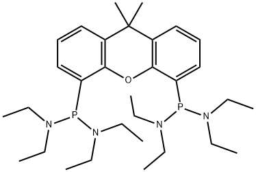 P,P′-(9,9-Dimethyl-9H-xanthene-4,5-diyl)bis[N,N,N′,N′-tetraethyl-phosphonous diamide] 97% Structure