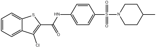 3-chloro-N-{4-[(4-methyl-1-piperidinyl)sulfonyl]phenyl}-1-benzothiophene-2-carboxamide Structure