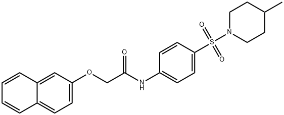 N-{4-[(4-methyl-1-piperidinyl)sulfonyl]phenyl}-2-(2-naphthyloxy)acetamide 구조식 이미지