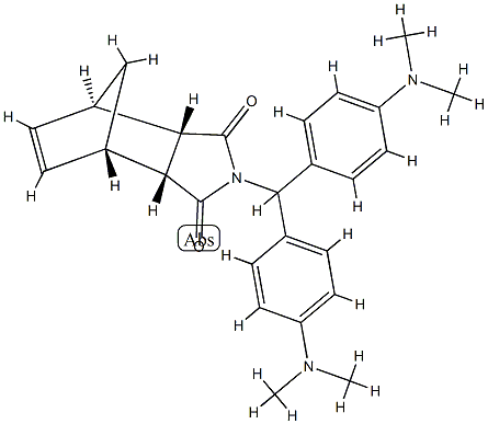 2-[Bis[4-(dimethylamino)phenyl]methyl]-3aβ,4,7,7aβ-tetrahydro-4β,7β-methano-1H-isoindole-1,3(2H)-dione 구조식 이미지