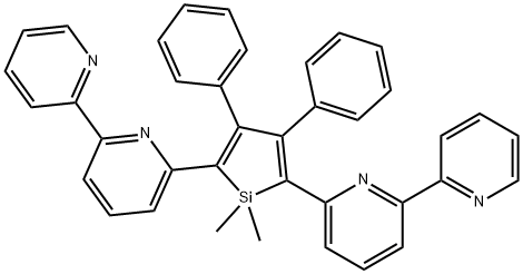 2,5-Bis(2,2'-bipyridin-6-yl)-1,1-dimethyl-3,4-diphenylsilole 구조식 이미지
