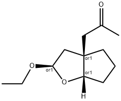 2-Propanone,1-[(2R,3aS,6aS)-2-ethoxyhexahydro-3aH-cyclopenta[b]furan-3a-yl]-,rel-(9CI) Structure