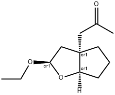 2-Propanone,1-[(2R,3aR,6aR)-2-ethoxyhexahydro-3aH-cyclopenta[b]furan-3a-yl]-,rel-(9CI) Structure