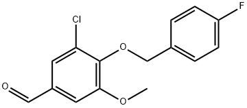 3-chloro-4-[(4-fluorophenyl)methoxy]-5-methoxybenzaldehyde 구조식 이미지