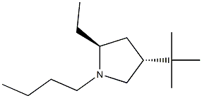 Pyrrolidine, 1-butyl-4-(1,1-dimethylethyl)-2-ethyl-, (2R,4S)-rel- (9CI) 구조식 이미지