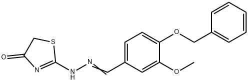 4-(benzyloxy)-3-methoxybenzaldehyde (4-oxo-1,3-thiazolidin-2-ylidene)hydrazone 구조식 이미지