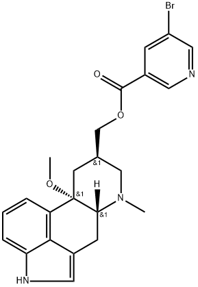 (8beta)-10methoxy-6-dimethylergoline-8-methanol-5-bromo-3-pyridinecarboxylate(ester) Structure