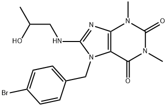 7-(4-bromobenzyl)-8-[(2-hydroxypropyl)amino]-1,3-dimethyl-3,7-dihydro-1H-purine-2,6-dione Structure