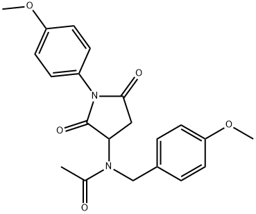 N-(4-methoxybenzyl)-N-[1-(4-methoxyphenyl)-2,5-dioxo-3-pyrrolidinyl]acetamide Structure