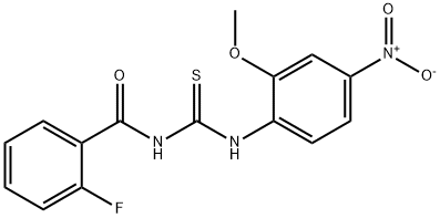 N-(2-fluorobenzoyl)-N'-{4-nitro-2-methoxyphenyl}thiourea Structure