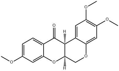 [6aS,(+)]-6a,12aα-Dihydro-2,3,9-trimethoxy[1]benzopyrano[3,4-b][1]benzopyran-12(6H)-one 구조식 이미지