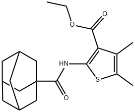 ethyl 2-((3r,5r,7r)-adamantane-1-carboxamido)-4,5-dimethylthiophene-3-carboxylate Structure