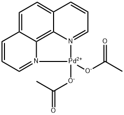 디아세토(1,10-페난트롤린)팔라듐(II) 구조식 이미지