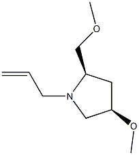 Pyrrolidine, 4-methoxy-2-(methoxymethyl)-1-(2-propenyl)-, (2R,4R)-rel- (9CI) Structure