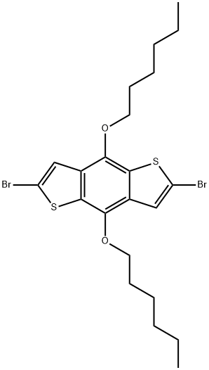 2,6-디브로모-4,8-비스(헥실옥시)-벤조[1,2-b:4,5-b']디티오펜 구조식 이미지