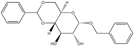 Benzyl 4-O,6-O-benzylidene-α-D-glucopyranoside Structure