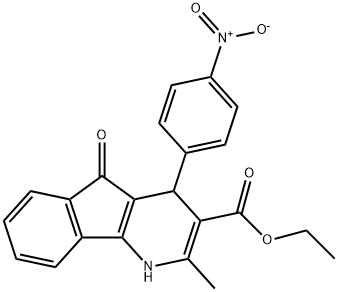 ethyl 2-methyl-4-(4-nitrophenyl)-5-oxo-4,5-dihydro-1H-indeno[1,2-b]pyridine-3-carboxylate 구조식 이미지