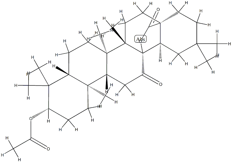 3β-Acetoxy-12-oxo-13-hydroxyoleanan-28-oic acid 28,13-lactone Structure