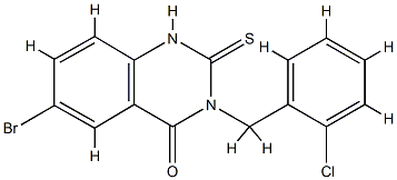 6-bromo-3-[(2-chlorophenyl)methyl]-2-sulfanylidene-1H-quinazolin-4-one 구조식 이미지