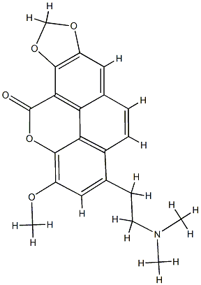 3-[2-(Dimethylamino)ethyl]-1-methoxy-10H-[1,3]dioxolo[6,7]phenanthro[4,5-bcd]pyran-10-one 구조식 이미지