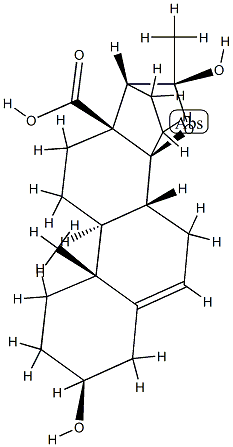 (20S)-14β,20-Epoxy-3β,20-dihydroxypregn-5-en-18-oic acid 구조식 이미지