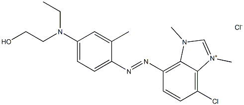 5-chloro-7-[[4-[ethyl(2-hydroxyethyl)amino]-2-benzyl]azo]-1,3-dimethyl-1H-benzimidazolium chloride Structure