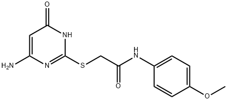 2-[(4-amino-6-oxo-1,6-dihydropyrimidin-2-yl)sulfanyl]-N-(4-methoxyphenyl)acetamide 구조식 이미지