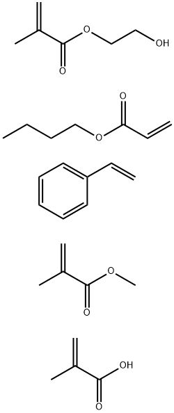 2-프로펜산,2-메틸-,부틸2-프로페노에이트,에테닐벤젠,2-히드록시에틸2-메틸-2-프로페노에이트및메틸2-메틸-2-프로페노에이트와의중합체 구조식 이미지