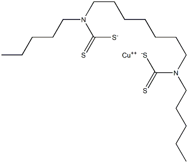 bis(dipentyldithiocarbamato-S,S')copper Structure