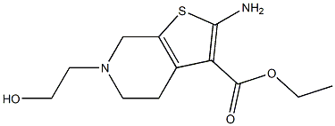 2-Amino-6-(2-hydroxyethyl)-4,5,6,7-tetrahydrothieno[2,3-c]pyridine-3-carboxylic acid ethylester 구조식 이미지