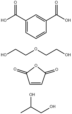 1,3-벤젠디카르복실산,2,5-푸란디온,2,2-옥시비스에탄올및1,2-프로판디올과의중합체 구조식 이미지