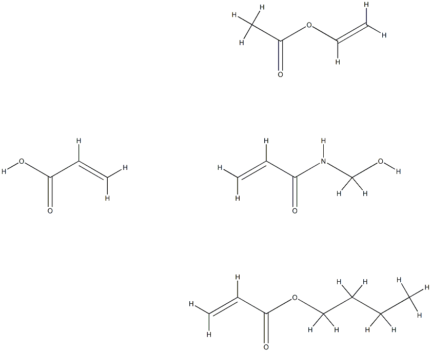 2-Propenoic acid, polymer with butyl 2-propenoate, ethenyl acetate and N-(hydroxymethyl)-2-propenamide Structure